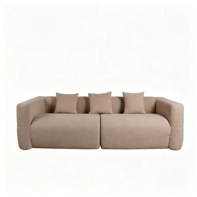 Sofa modułowa w kształcie kremowego bloku Tofu